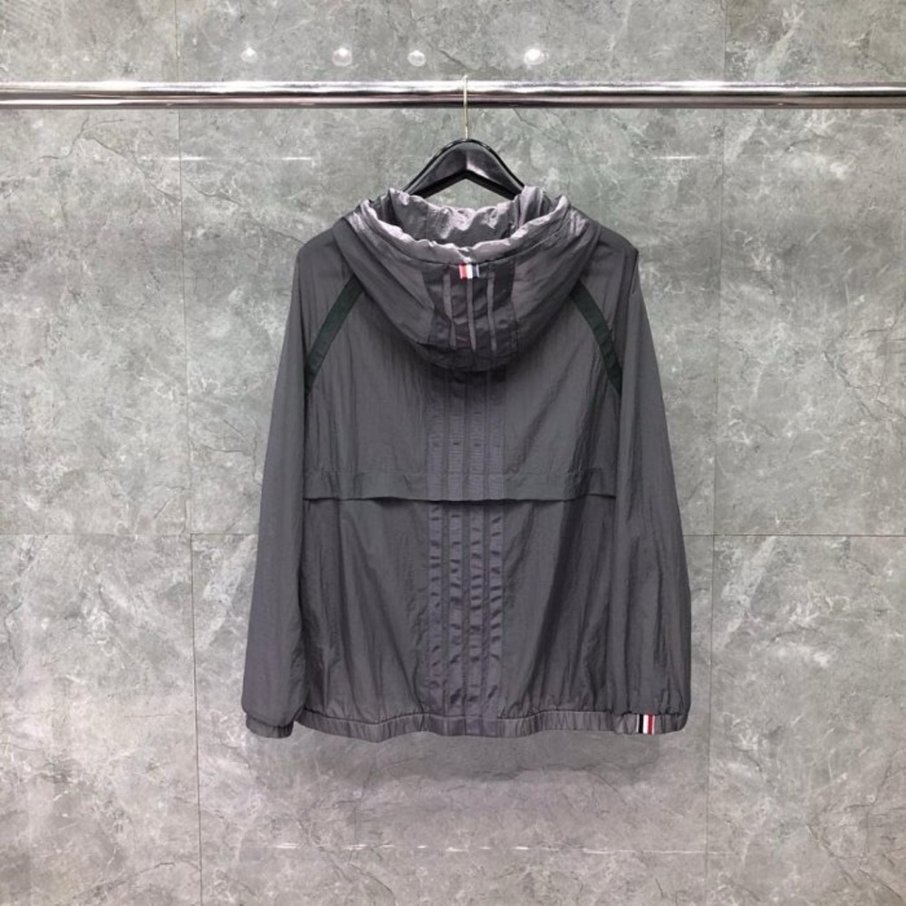 Thom Browne Windbreaker Gray Full Zip Medium